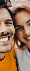 Poster - Couple in love, close up, smiling