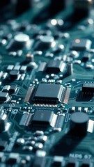 Poster - Closeup of Circuit Board with Microchip