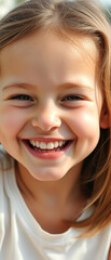 Poster - Close up portrait of a smiling girl with blonde hair