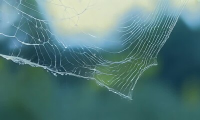 spider web with dew drops