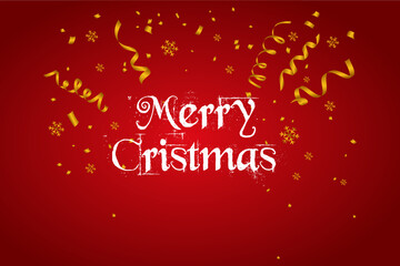 Wall Mural - christmas confetti snowflake with red background vector free