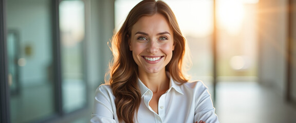 Sticker - Confident Woman Smiling in Office