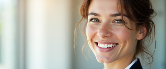 Canvas Print - Portrait of a Smiling Young Woman