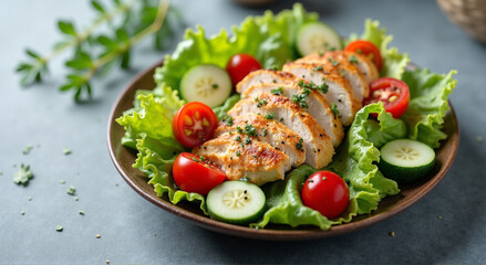 Canvas Print - grilled chicken with vegetables