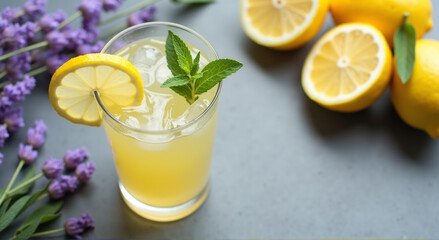 Canvas Print - lemonade with lemon