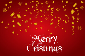 Wall Mural - christmas confetti snowflake with red background vector free