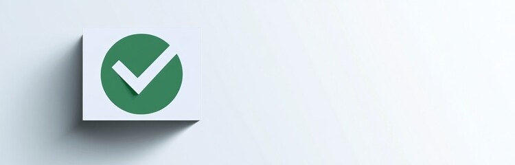 Green Checkmark in White Box and Empty Rectangle, Vector Design, Green Color Palette, White Background