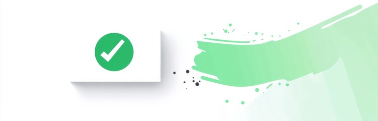 Green Checkmark in White Box and Empty Rectangle, Vector Design, Green Color Palette, White Background
