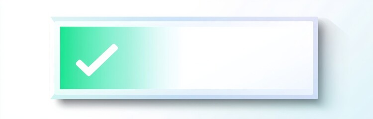 Green Checkmark in White Box and Empty Rectangle, Vector Design, Green Color Palette, White Background