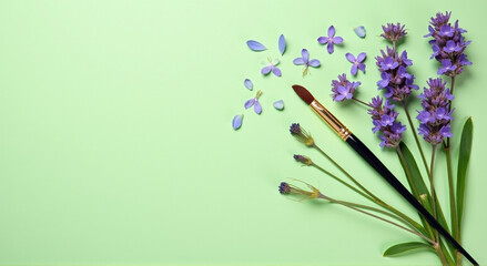 Poster - lavender flowers on a white background