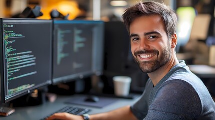 A software engineer implementing automated testing to catch potential issues early, a form of risk mitigation in development.
