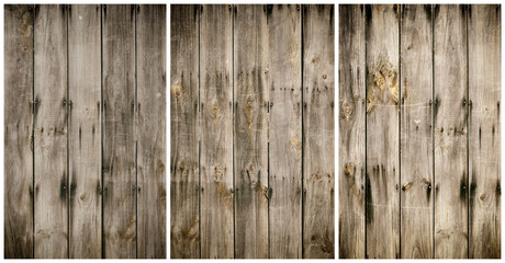 Old wood vintage texture background With three compartments, pallets wood of door.