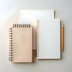 Sticker - Flat lay of two notebooks and a pencil. perfect for showcasing your to do list. ideas. or notes.