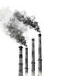 © Graphic Genius - Smokestacks releasing pollution into the air during daytime isolated on transparent background