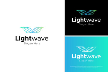 Light wave spectrum logo vector design template