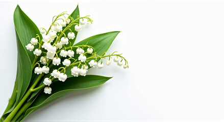 Poster - lily of the valley on white