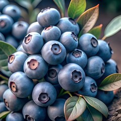 Wall Mural - A visually appealing 3D illustration of a cluster of blueberries. showcasing their vibrant blue hue and natural texture.