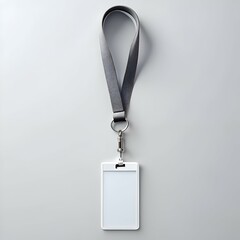 Wall Mural - Blank white ID card with gray lanyard. perfect for mockups and designs.