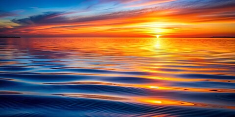 Sticker - Rippled water reflecting vibrant orange and blue colors of sunset