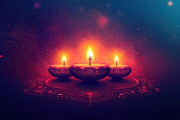 colorful diya lamps for deepavali