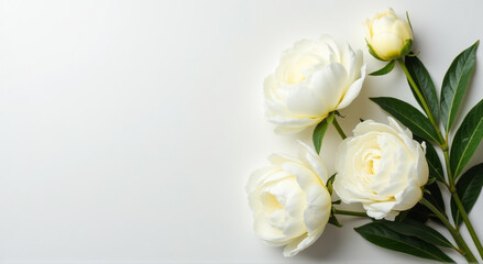 Wall Mural - bouquet of white tulips