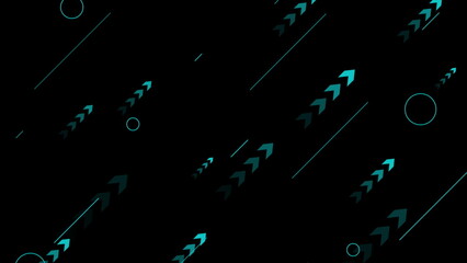 Blue arrows, lines and circles abstract tech background