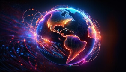 Wall Mural - Illuminated Earth: Symbolizing Global Innovation