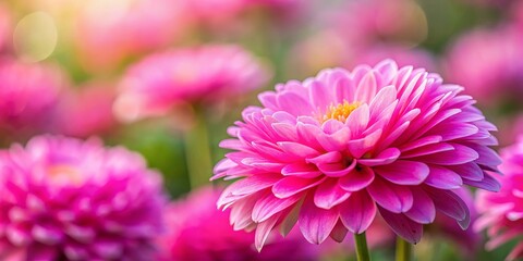 Wall Mural - Close-up shot of a vibrant pink bloom against a soft-focus foreground and background