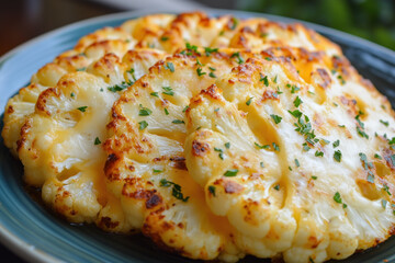 Grilled cauliflower steaks with herbs