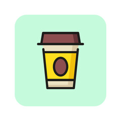 Canvas Print - Coffee cup line icon. Takeout coffee, cafeteria, break. Coffee concept. Vector illustration can be used for topics like drinks, cafe, menu