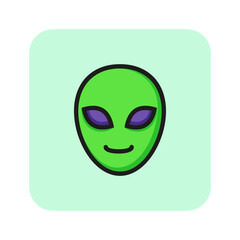 Canvas Print - Smiley alien line icon. Creature, head, monster. Space concept. Can be used for topics like science, discover, paranormal events