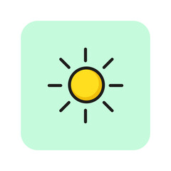 Sticker - Sunny weather line icon. Sun, day, summer. Weather concept. Vector illustration can be used for topics like climate, meteorology, season