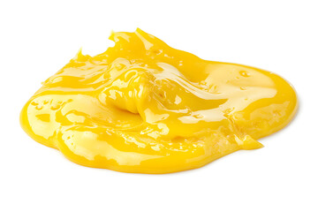 Wall Mural - Closeup of melted cheese isolated on white background
