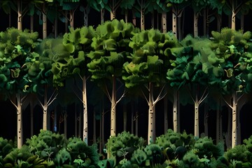 Tree in the forest. Green nature background. Planting concept. Save forests. Generative AI