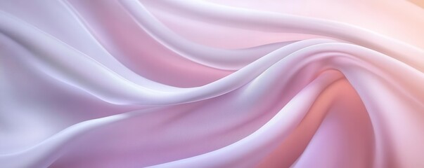 Wall Mural - Smooth pastel curves, flowing fabric texture, abstract minimalism