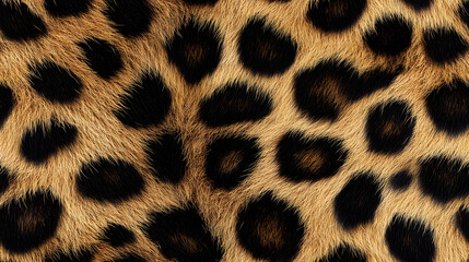 Realistic fur leopard seamless pattern	