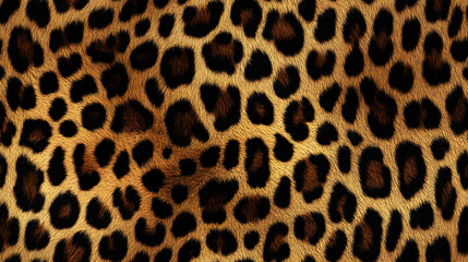 Realistic fur leopard seamless pattern	