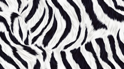 Wall Mural - Realistic fur zebra seamless pattern	