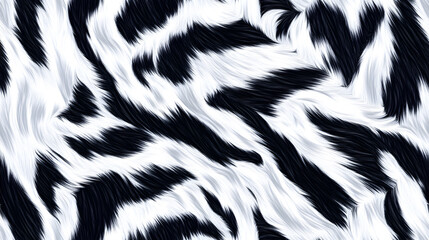 Wall Mural - Realistic fur zebra seamless pattern	