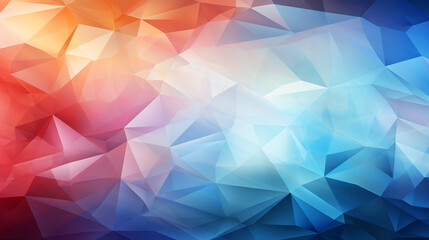 Wall Mural - watercolor-style polygon background in light rainbow colors