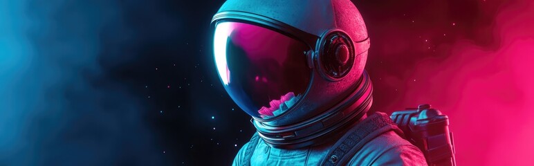 Aufkleber - 3D illustration of a silver astronaut in a cartoon style