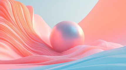 Aufkleber - Minimalist abstract background 3D illustration and rendering