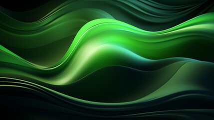 Wall Mural - A green abstract wave background