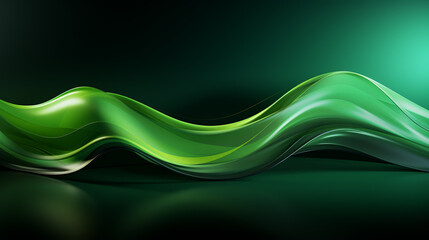Wall Mural - a green abstract wave background