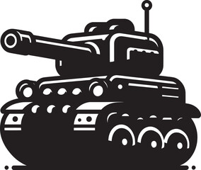 Battle Tank Silhouette vector illustration isolated on a white background military vehicle