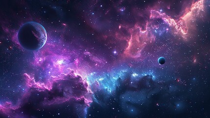 Planets and Nebulae in a Starry Sky