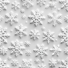 Aufkleber - Seamless pattern of snowflakes in different shapes. Generative AI.