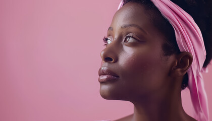 Sticker - A woman with a pink scarf on her head