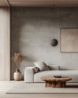 © JuanM - Japandi living room interior composition blending Japanese and Scandinavian minimalism with elegant furniture.
