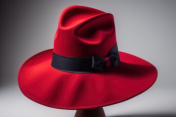 Stylish female hat on mannequin. ai generative